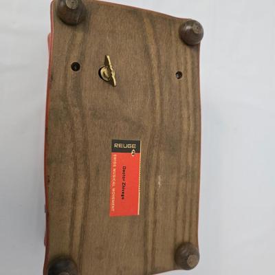 Antique book - The Scottish Clans and Their Tartans By W A K Johnston Ltd - with neat wooden musical trinket box