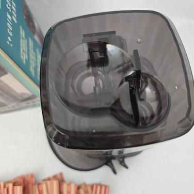 New Game Parlor Coin sorting bank with flat coin wrappers and a ceramic coin purse piggy bank
