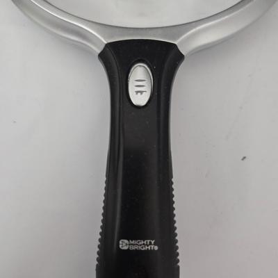 Working battery operated Personal fan - battery operated alarm clock and a large light up magnify glass