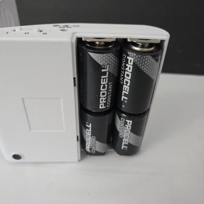 Working battery operated Personal fan - battery operated alarm clock and a large light up magnify glass
