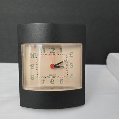 Working battery operated Personal fan - battery operated alarm clock and a large light up magnify glass