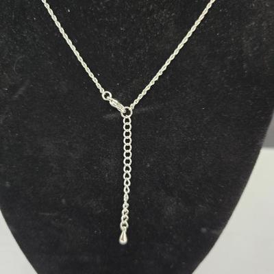 Beautiful silver toned cross necklaces - Genuine crystal 18" Pendant & Earing set