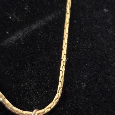 Beautiful vintage gemstone pendant with Monet gold toned necklace