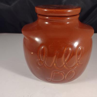 Glazed "It'll Do" Pottery Jar with Lid