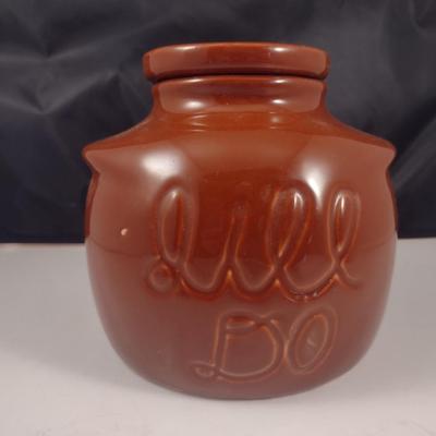 Glazed "It'll Do" Pottery Jar with Lid