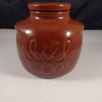 Glazed "It'll Do" Pottery Jar with Lid