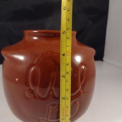 Glazed "It'll Do" Pottery Jar with Lid