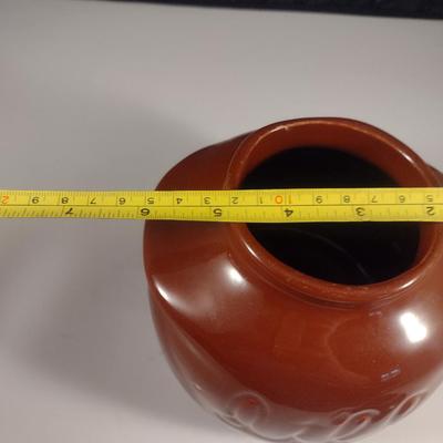 Glazed "It'll Do" Pottery Jar with Lid