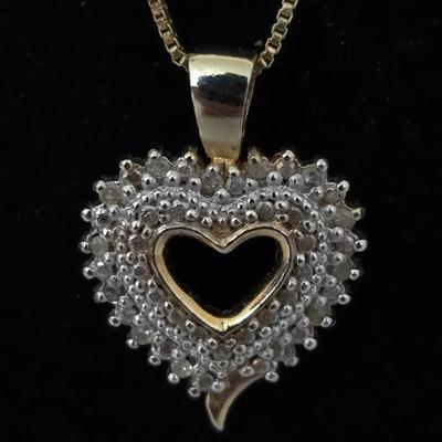 .925 heart pendant with ,925 Italy marked chain