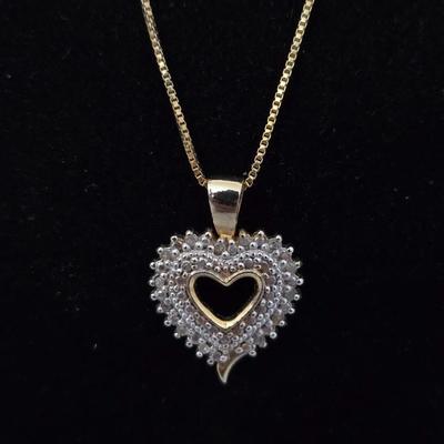 .925 heart pendant with ,925 Italy marked chain