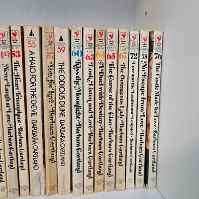 Barbara Cartland paperback books