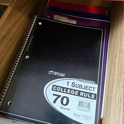 Collection of office supplies - telephone - paper - calculator - writing utensils - notebooks and more !