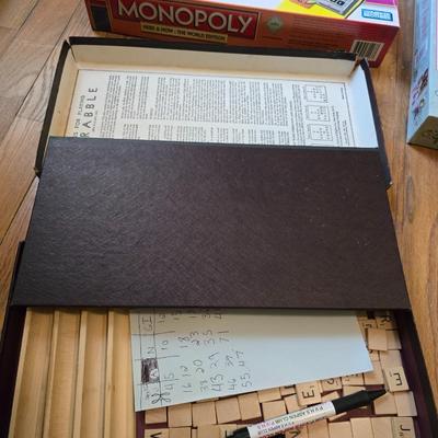 Variety of board games and a few puzzles - Monopoly world edition- Scrabble - Backgammon and more