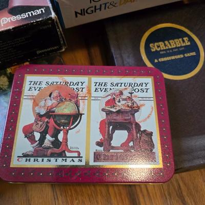 Variety of board games and a few puzzles - Monopoly world edition- Scrabble - Backgammon and more