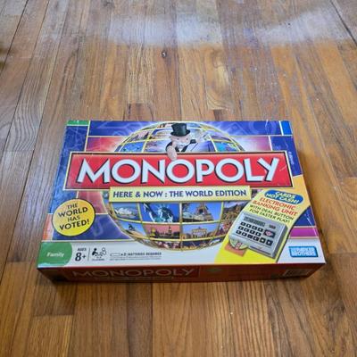 Variety of board games and a few puzzles - Monopoly world edition- Scrabble - Backgammon and more