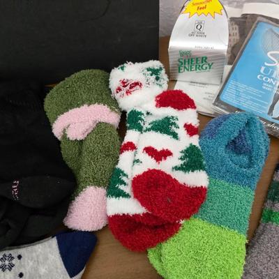 A whole lot of socks! Fuzzy - ankles - Designed - Nylons and others