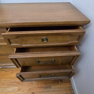 Nice vintage wooden 9 drawer dresser with Mirror