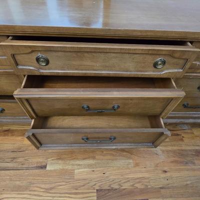 Nice vintage wooden 9 drawer dresser with Mirror
