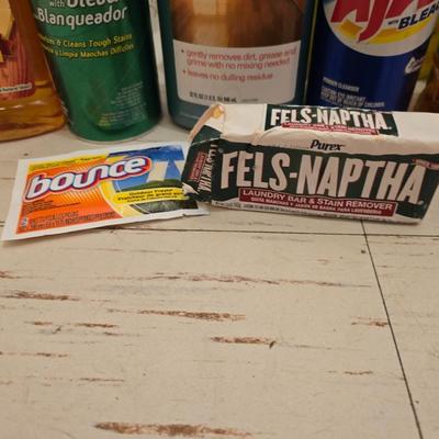 Cleaning chemicals and paper towels