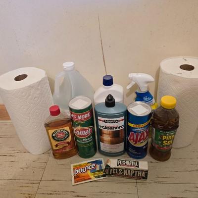 Cleaning chemicals and paper towels