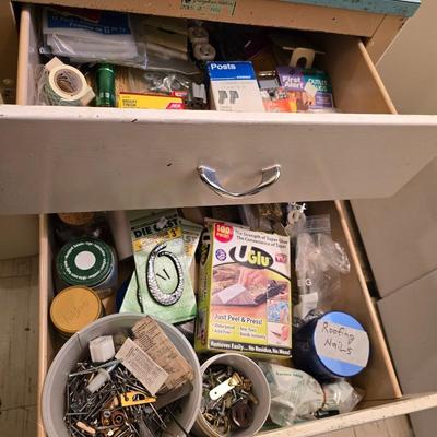Hardware "Junk drawers" Drawers full of an assortment of household hardware and a few small hand tools