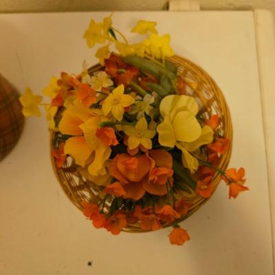 Halloween / Fall decor - pumpkin candles - fall leaves - skeleton - and more