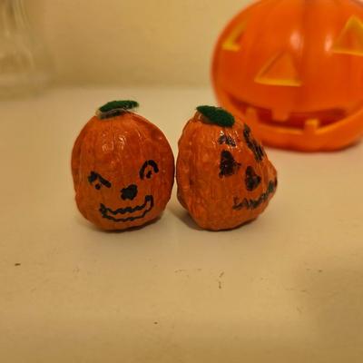 Halloween / Fall decor - pumpkin candles - fall leaves - skeleton - and more