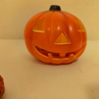 Halloween / Fall decor - pumpkin candles - fall leaves - skeleton - and more