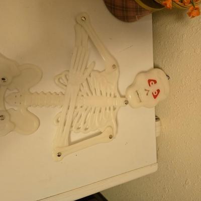 Halloween / Fall decor - pumpkin candles - fall leaves - skeleton - and more