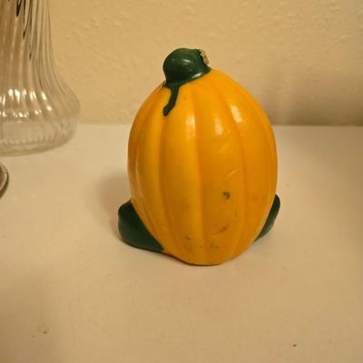 Halloween / Fall decor - pumpkin candles - fall leaves - skeleton - and more