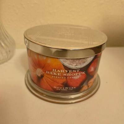 Halloween / Fall decor - pumpkin candles - fall leaves - skeleton - and more