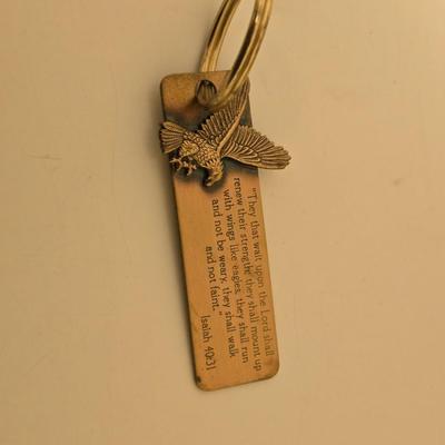 Eagle decor and man cave items Wooden trinket box - eagle bell - eagle letter opener - old watch - keychains - pocketknives and more