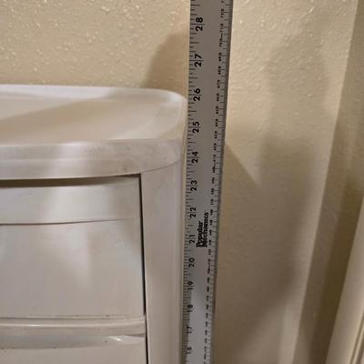 Two, three drawer plastic storage units