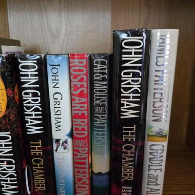 Variety of hardback books - John Grisham - James Patterson - Robert Parker