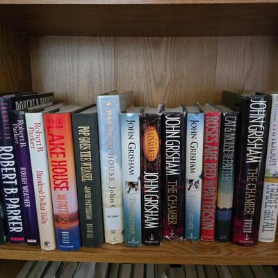 Variety of hardback books - John Grisham - James Patterson - Robert Parker