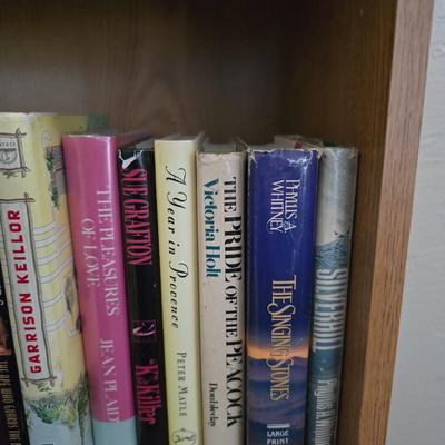 Large variety of hardback books - many great authors! 2 shelves of hardbacks!
