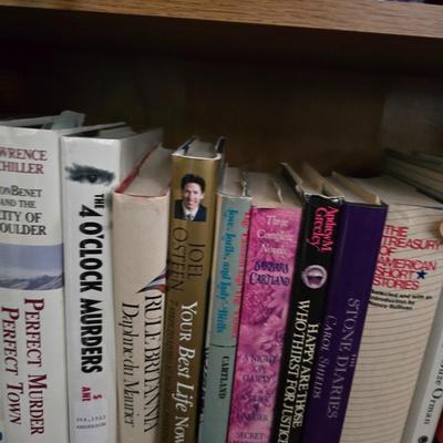 Large variety of hardback books - many great authors! 2 shelves of hardbacks!