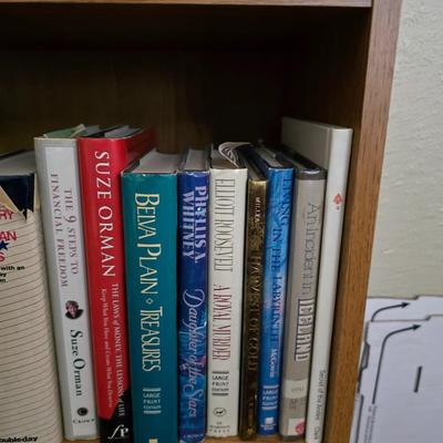Large variety of hardback books - many great authors! 2 shelves of hardbacks!