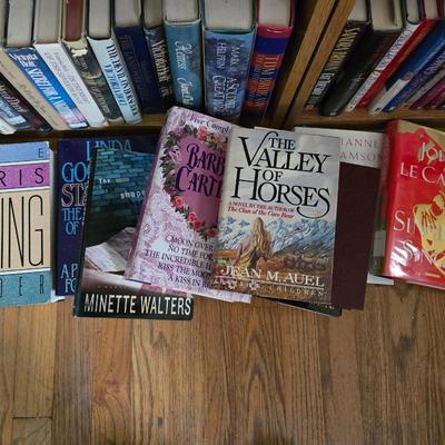 Hardback books - Valley of horses - Judas kiss - Centennial - lots of Silvia Browne and Sandra Brown