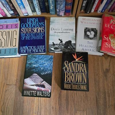 Hardback books - Valley of horses - Judas kiss - Centennial - lots of Silvia Browne and Sandra Brown