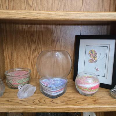Home decor - sand art - cases - framed origami butterfly