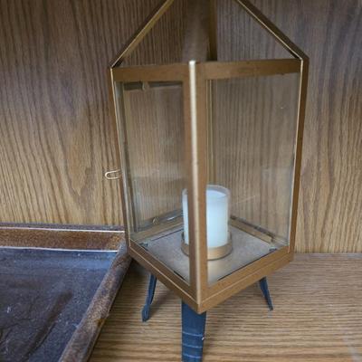Home decor - MCM Drip glaze pottery - candle lantern - candle - and a wonderful art vase