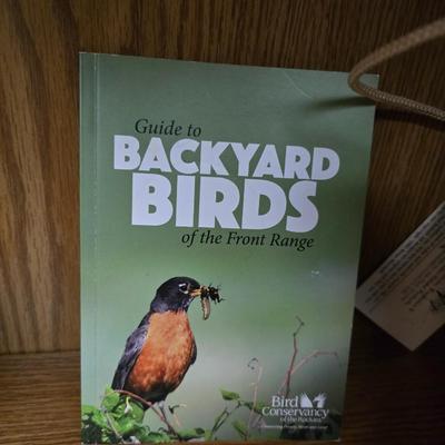 Bird houses - decorative garden stones with a backyards bird identification book