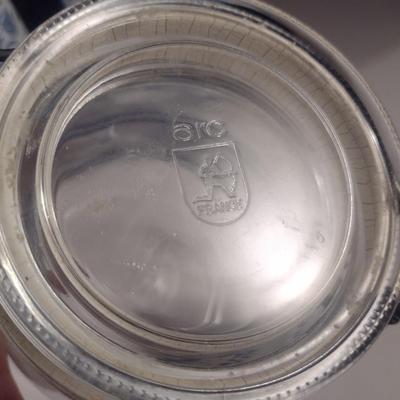 Pfaltzgraff Yorktowne Glass Canister Trio- Made by Arc France- 3/4 Liter, 1.5 Liter, and 2 Liter Sizes