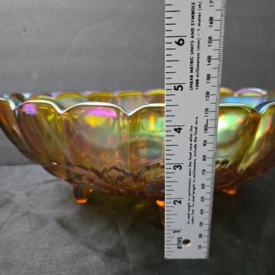 Vintage Indiana glass carnival glass large fruit bowl