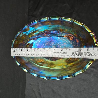 Vintage Indiana glass carnival glass large fruit bowl