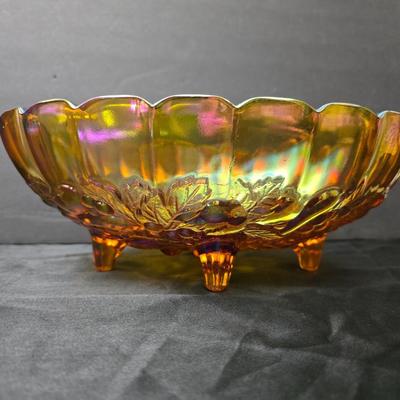 Vintage Indiana glass carnival glass large fruit bowl