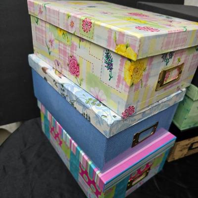 Six small storage boxes - great for picture organization - crafts - paperwork - and so much more!