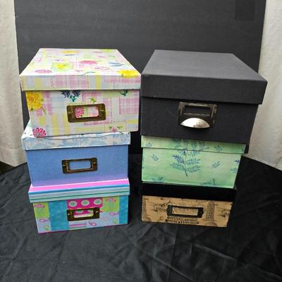 Six small storage boxes - great for picture organization - crafts - paperwork - and so much more!