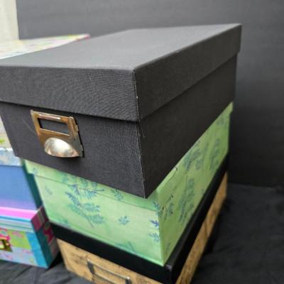 Six small storage boxes - great for picture organization - crafts - paperwork - and so much more!